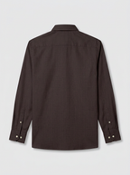 Men’s Dark Chocolate Brown Textured Regular Fit Formal Casual Shirt, Full & Half Sleeve