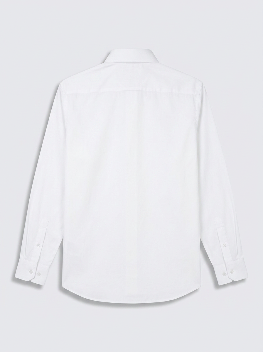 Men’s Bright White Solid Regular Fit Formal Casual Shirt, Full & Half Sleeve