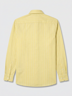 Men's Pastel Yellow White Pinstripe Shirt Regular Fit Premium Formal Casual Wear