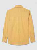 Men’s Mustard Yellow Micro Check Regular Fit Formal Casual Shirt, Full & Half Sleeve