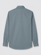 Men's Steel Blue Pinstripe Shirt Premium Regular Fit Formal Office Business Wear