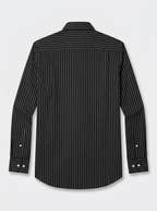 Men’s Black & Grey Pinstripe Regular Fit Formal Casual Shirt, Full & Half Sleeve