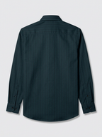 Men's Deep Teal Green Pinstripe Shirt Regular Fit Premium Formal Business Casual Wear