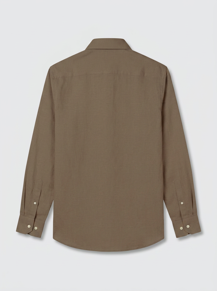 Men’s Walnut Brown Textured Regular Fit Formal Casual Shirt, Full & Half Sleeve