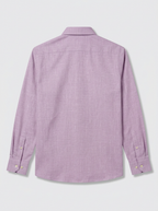 Men’s Lavender Lilac Textured Regular Fit Formal Casual Shirt, Full & Half Sleeve