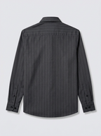 Men's Charcoal Grey Pinstripe Shirt Premium Regular Fit Formal Office Business Wear