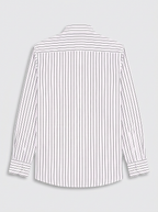 Men's White Black Pinstripe Regular Fit Formal Shirt | Full & Half Sleeve
