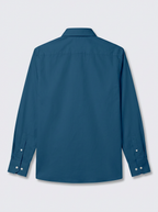 Men’s Deep Ocean Blue Solid Regular Fit Formal Casual Shirt, Full & Half Sleeve