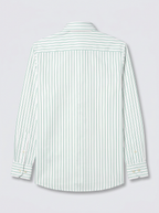 Men's White Green Pinstripe Regular Fit Formal Shirt | Full & Half Sleeve