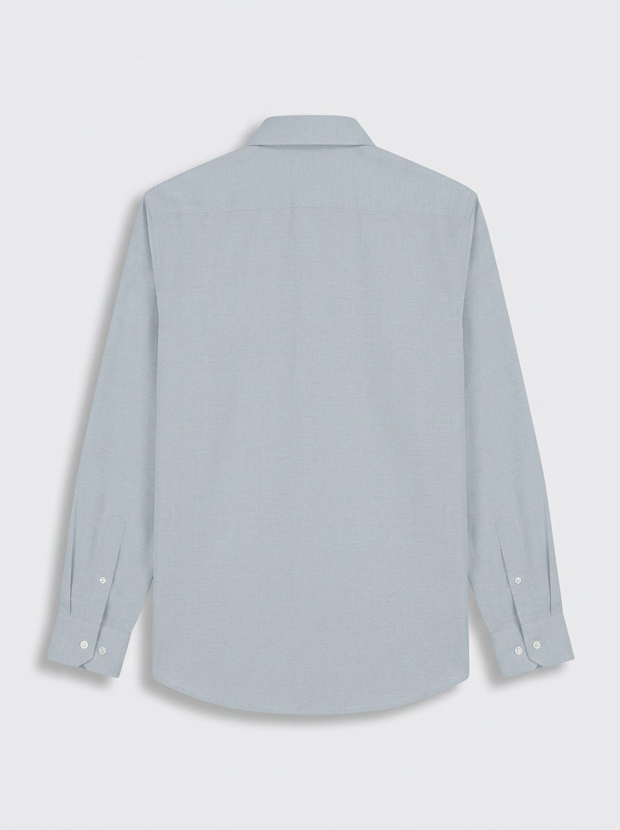 Men’s Light Steel Grey Textured Shirt, Regular Fit Formal Casual Full & Half Sleeve