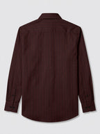 Men's Coffee Brown Pinstripe Formal Shirt Regular Fit | Full & Half Sleeve