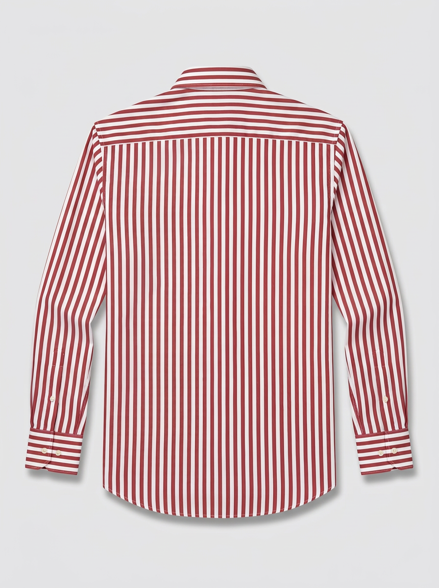 Men's White & Rose Pink Striped Regular Fit Formal Shirt | Full & Half Sleeve
