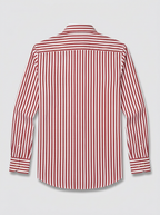 Men's White & Rose Pink Striped Regular Fit Formal Shirt | Full & Half Sleeve