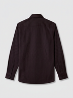 Men's Wine Micro Pinstripe Formal Shirt Regular Fit | Full & Half Sleeve