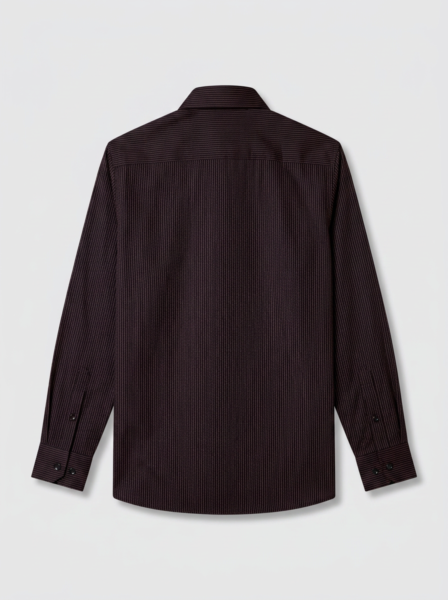 Men's Wine Micro Pinstripe Formal Shirt Regular Fit | Full & Half Sleeve