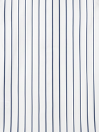 Men's White Navy Blue Stripe Shirt Regular Fit Premium Formal Casual Wear