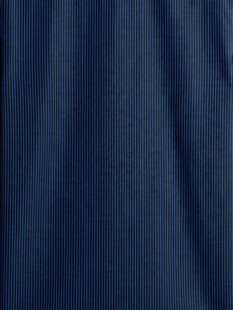 Men's Navy Blue Pinstripe Formal Shirt Regular Fit | Full & Half Sleeve