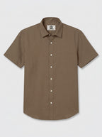 Men’s Walnut Brown Textured Regular Fit Formal Casual Shirt, Full & Half Sleeve