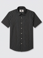 Men’s Black & Grey Pinstripe Regular Fit Formal Casual Shirt, Full & Half Sleeve