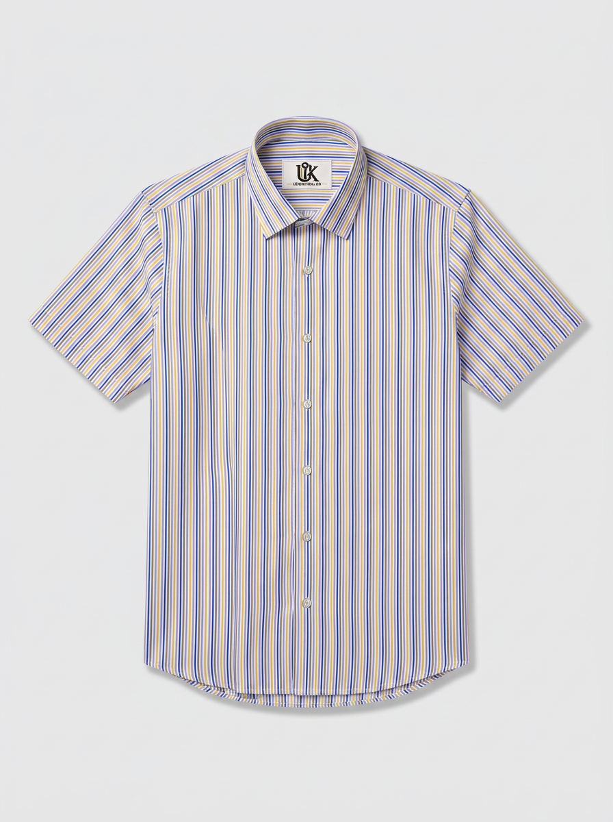 Men's Multicolor Fine Striped Regular Fit Formal Shirt | Full & Half Sleeve