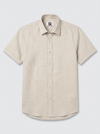 Men’s Natural Oatmeal Beige Textured Regular Fit Formal Casual Shirt, Full & Half Sleeve