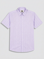 Men's Lavender Textured Formal Shirt Regular Fit | Full & Half Sleeve