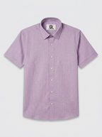 Men’s Lavender Lilac Textured Regular Fit Formal Casual Shirt, Full & Half Sleeve
