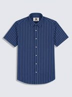 Men's Blue Vertical Stripe Formal Shirt Regular Fit | Full & Half Sleeve