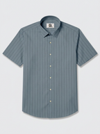 Men's Steel Blue Pinstripe Shirt Premium Regular Fit Formal Office Business Wear