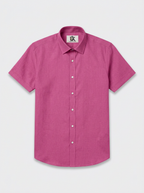 Men’s Fuchsia Pink Textured Regular Fit Formal Casual Shirt, Full & Half Sleeve