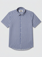Men’s Royal Blue & White Vertical Stripe Regular Fit Formal Casual Shirt, Full & Half Sleeve