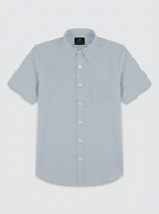 Men’s Light Steel Grey Textured Shirt, Regular Fit Formal Casual Full & Half Sleeve