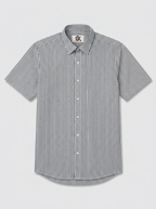 Men's White Black Stripe Regular Fit Formal Shirt | Full & Half Sleeve