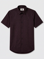 Men's Wine Micro Pinstripe Formal Shirt Regular Fit | Full & Half Sleeve