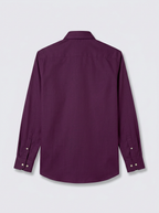 Men’s Royal Plum Purple Textured Regular Fit Formal Casual Shirt, Full & Half Sleeve