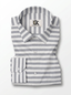 Men's White & Grey Horizontal Striped Regular Fit Formal Shirt | Full & Half Sleeve