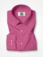 Men’s Fuchsia Pink Textured Regular Fit Formal Casual Shirt, Full & Half Sleeve