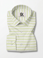 Men's Pastel Green Stripe Formal Shirt Regular Fit | Full & Half Sleeve