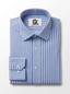 Men's White & Royal Blue Striped Regular Fit Formal Shirt | Full & Half Sleeve