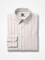 Men's White Red & Mustard Striped Regular Fit Formal Shirt | Full & Half Sleeve