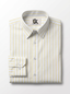 Men's White Yellow Pinstripe Regular Fit Formal Shirt | Full & Half Sleeve
