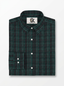 Men's Charcoal Grey & Emerald Green Checked Regular Fit Formal Shirt | Full & Half Sleeve