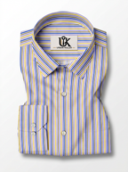 Men's Multicolor Fine Striped Regular Fit Formal Shirt | Full & Half Sleeve
