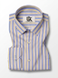 Men's Multicolor Fine Striped Regular Fit Formal Shirt | Full & Half Sleeve