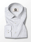 Men's White & Royal Blue Pinstripe Regular Fit Formal Shirt | Full & Half Sleeve