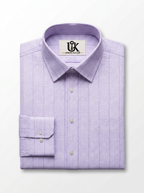 Men's Lavender Textured Formal Shirt Regular Fit | Full & Half Sleeve
