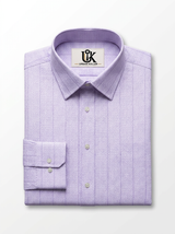 Men's Lavender Textured Formal Shirt Regular Fit | Full & Half Sleeve