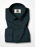 Men's Deep Teal Green Pinstripe Shirt Regular Fit Premium Formal Business Casual Wear