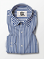 Men’s Royal Blue & White Vertical Stripe Regular Fit Formal Casual Shirt, Full & Half Sleeve