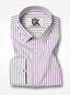 Men's White & Royal Purple Striped Regular Fit Formal Shirt | Full & Half Sleeve